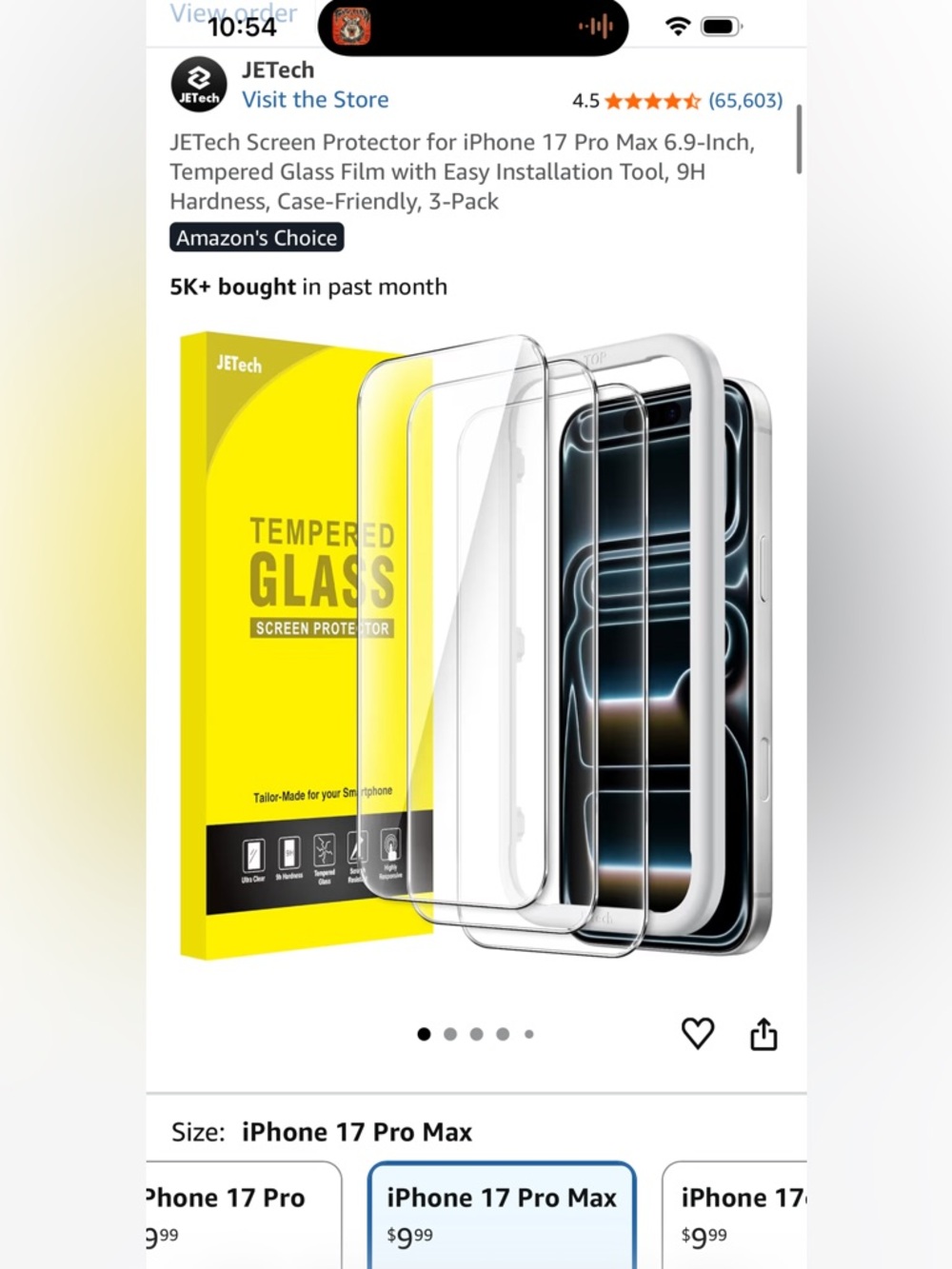 Clear Tempered Glass Screen Protector for iPhone 17 Pro Max - Clear